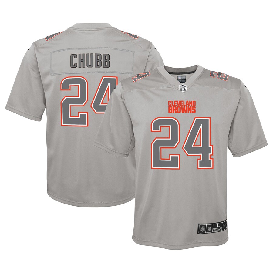 Youth Cleveland Browns Nick Chubb Nike Gray Atmosphere Game Jersey - Jersey