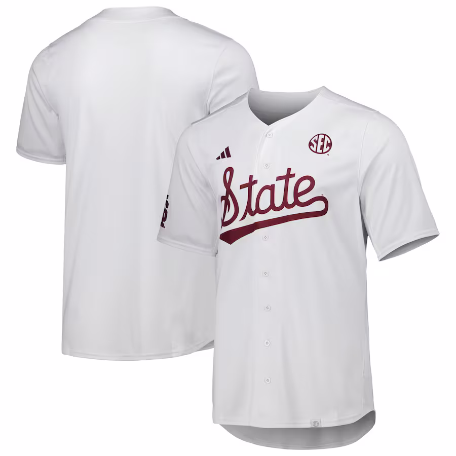 Mississippi State Bulldogs adidas Team Baseball Jersey - White - Jersey