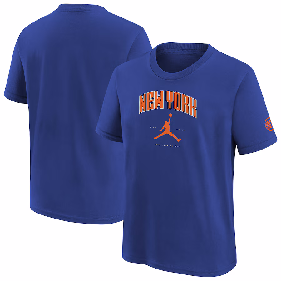 Youth New York Knicks Jordan Brand Blue Essential Cities T-Shirt - Jersey