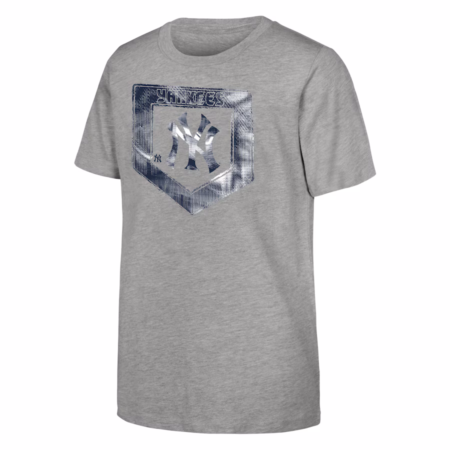 Youth New York Yankees Heather Gray Stolen Base T-Shirt - Jersey