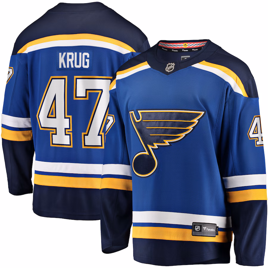 Men's St. Louis Blues Torey Krug Fanatics Blue Home Breakaway Jersey - Jersey