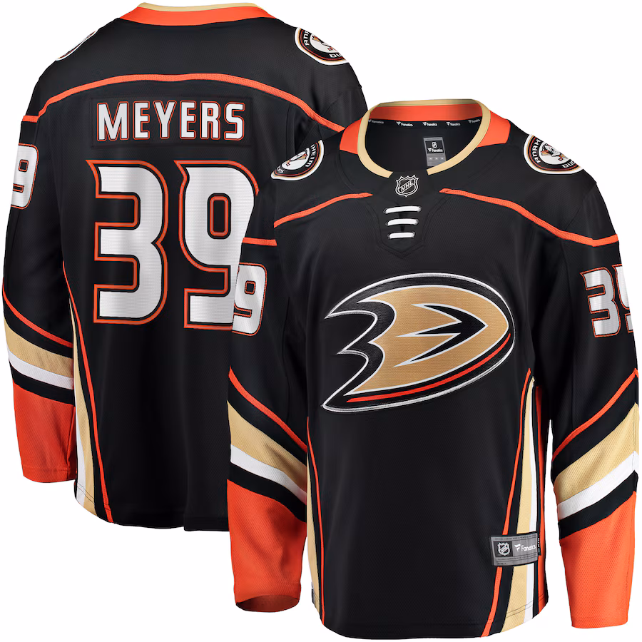 Men's Anaheim Ducks Ben Meyers Fanatics Black Home Premier Breakaway Player Jersey - Jersey