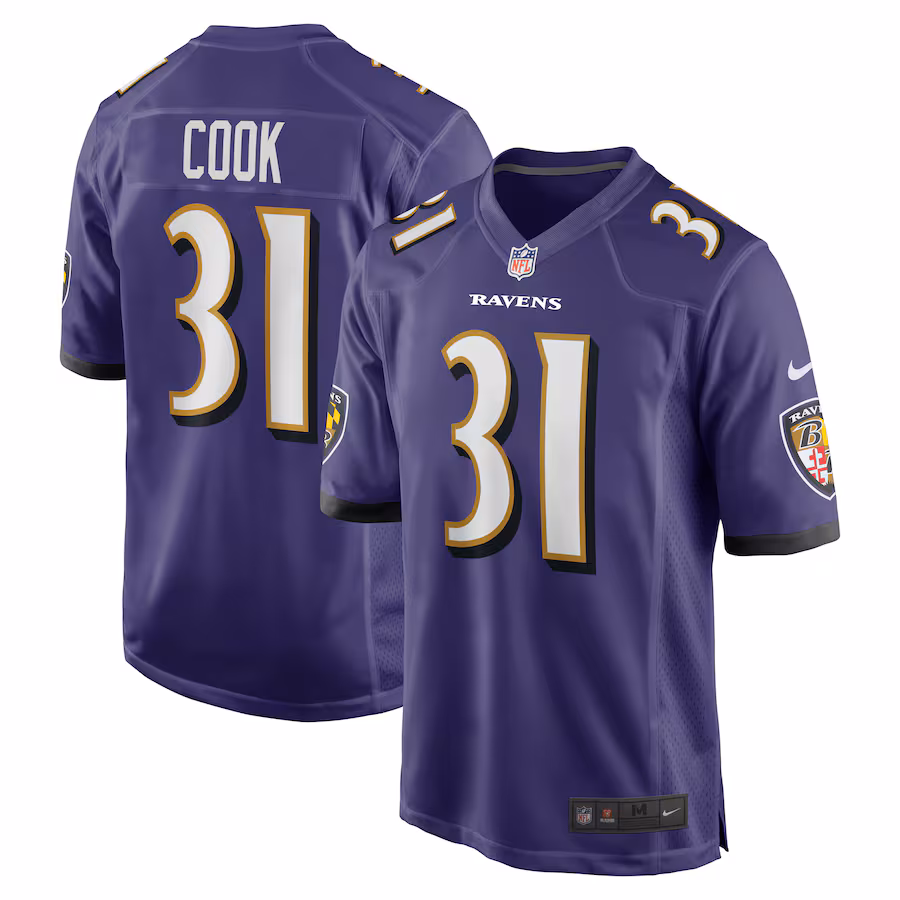 Men's Baltimore Ravens Dalvin Cook Nike  Purple  Game Jersey - Jersey