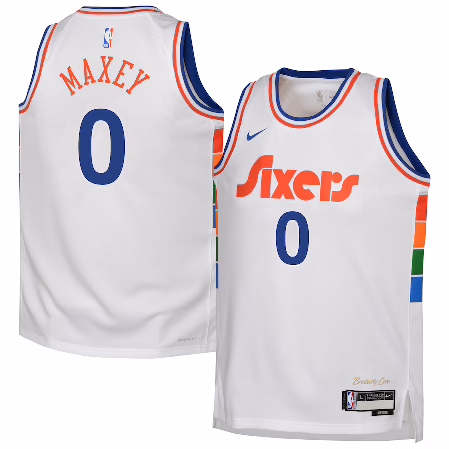 Youth Philadelphia 76ers Tyrese Maxey Nike White 2024/25 Swingman Player Jersey - City Edition - Jersey