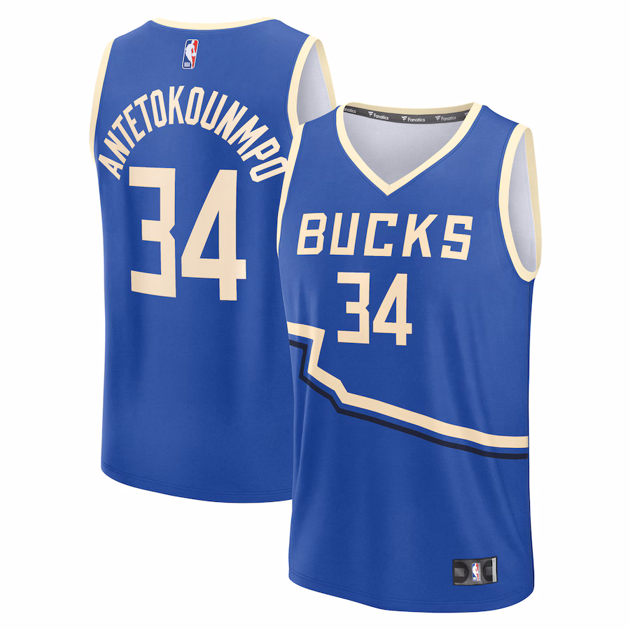 Youth Milwaukee Bucks Giannis Antetokounmpo Fanatics Royal 2024/25 Fast Break Player Jersey - City Edition - Jersey