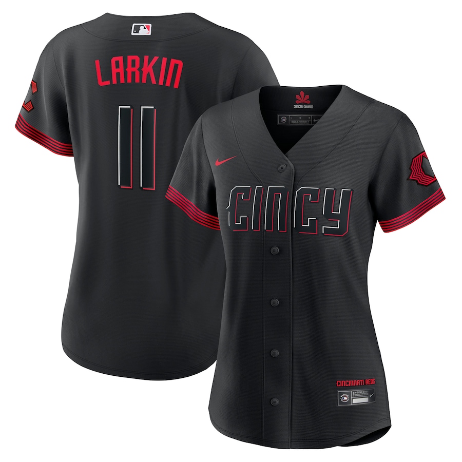 Women's Cincinnati Reds Barry Larkin Nike Black City Connect Replica Player Jersey - Jersey