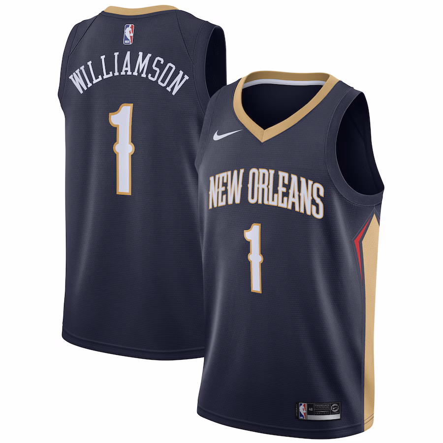 Men's New Orleans Pelicans Zion Williamson Nike Navy 2019 NBA Draft First Round Pick Swingman Jersey - Icon Edition - Jersey