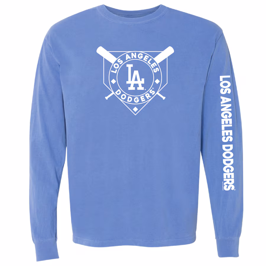 Women's Los Angeles Dodgers Soft as a Grape Royal Pigment Dye Long Sleeve T-Shirt - Jersey