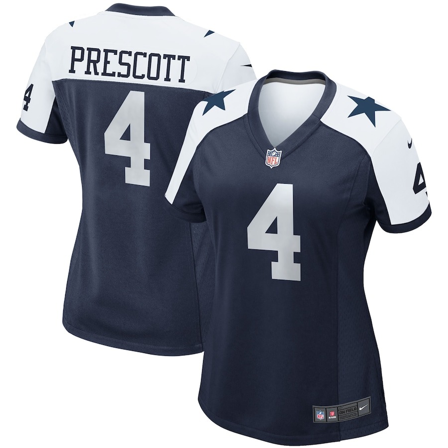 Women's Dallas Cowboys Dak Prescott Nike Navy Alternate Game Team Jersey - Jersey