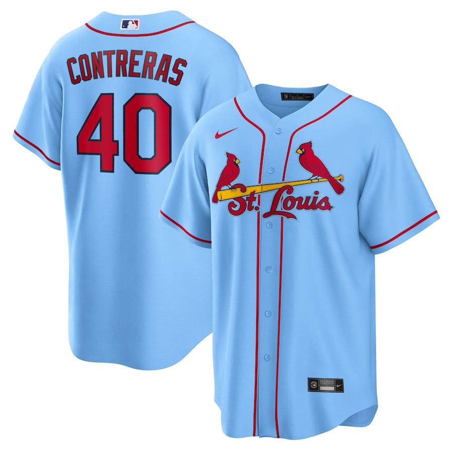 Men's St. Louis Cardinals Willson Contreras Nike Light Blue Alternate Replica Jersey - Jersey