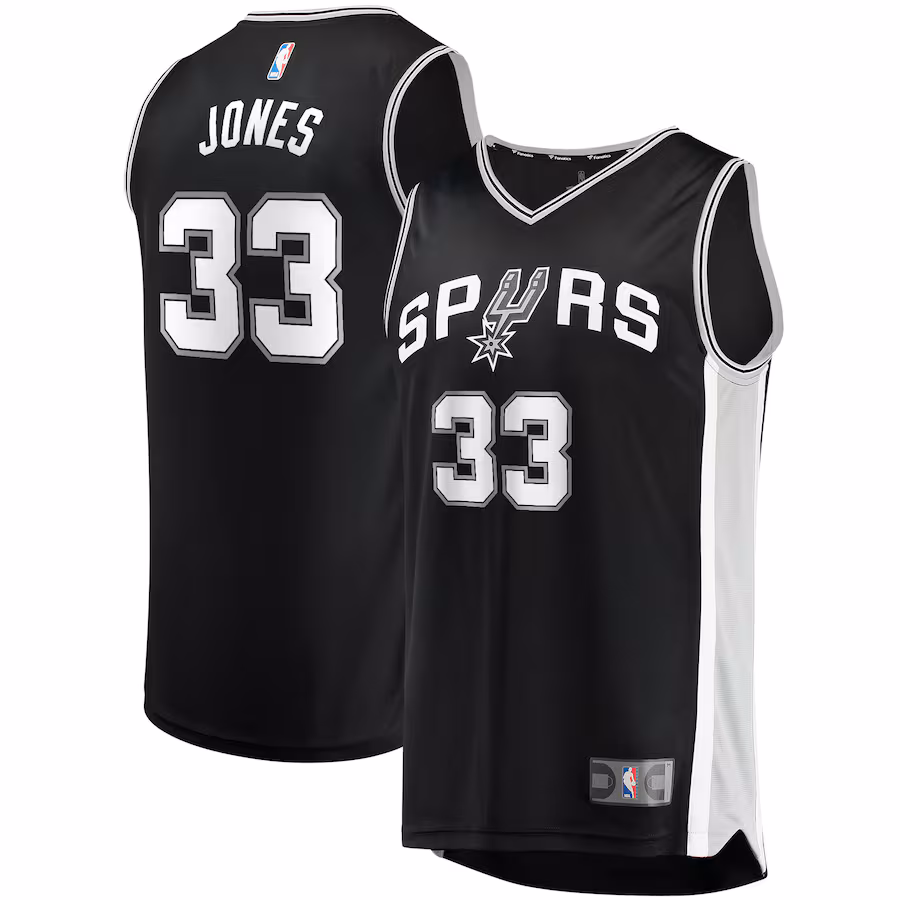 Men's San Antonio Spurs Tre Jones Fanatics Black Fast Break Replica Jersey - Icon Edition - Jersey