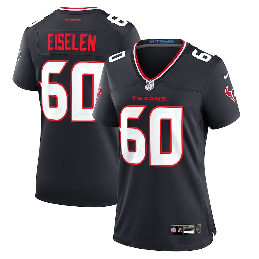 Women's Houston Texans Dieter Eiselen Nike Navy Team Game Jersey - Jersey