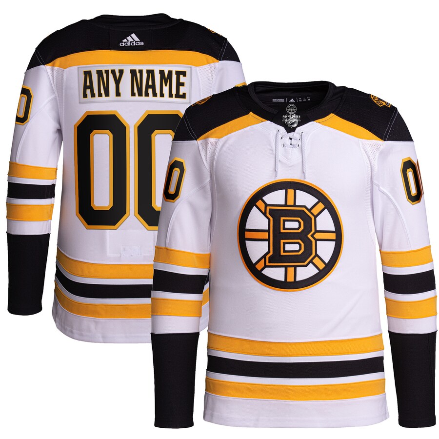 Men's Boston Bruins adidas White Away Primegreen Authentic Pro Custom Jersey - Jersey