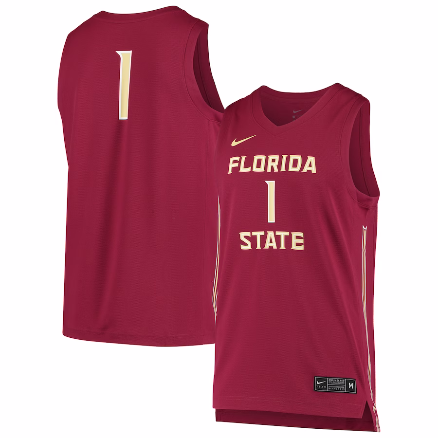 #1 Florida State Seminoles Nike Unisex Replica Basketball Jersey - Garnet - Jersey