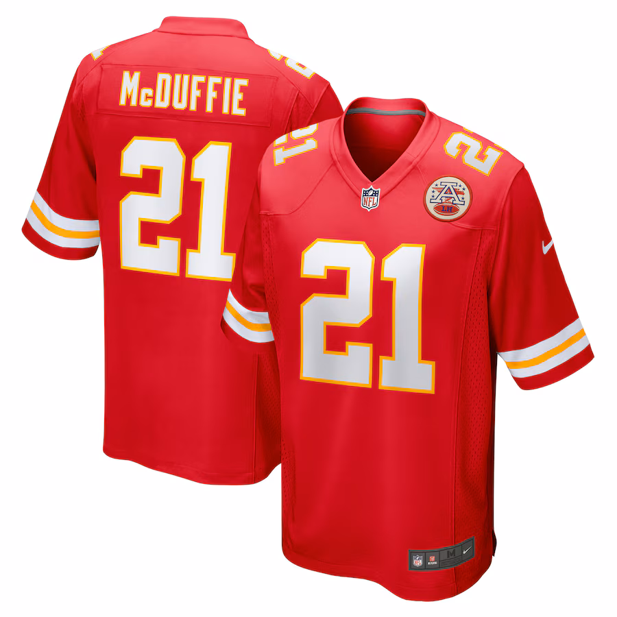 Men's Kansas City Chiefs Trent McDuffie Nike Red Player Game Jersey - Jersey