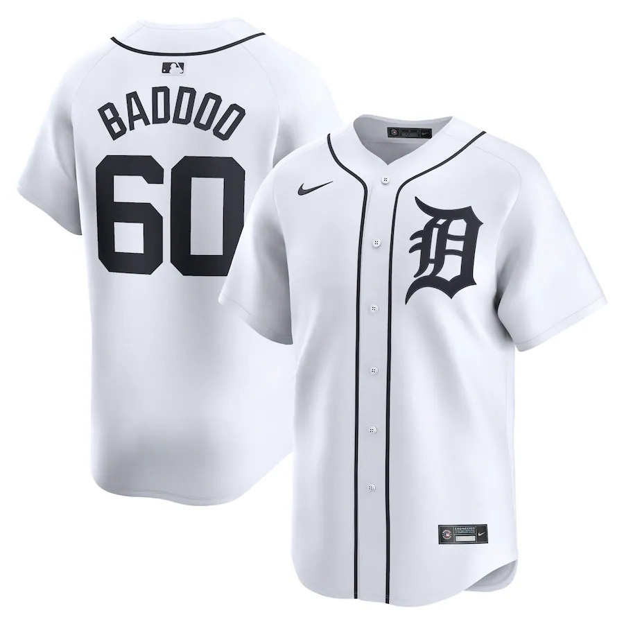 Men's Detroit Tigers Akil Baddoo Nike White Home Limited Player Jersey - Jersey