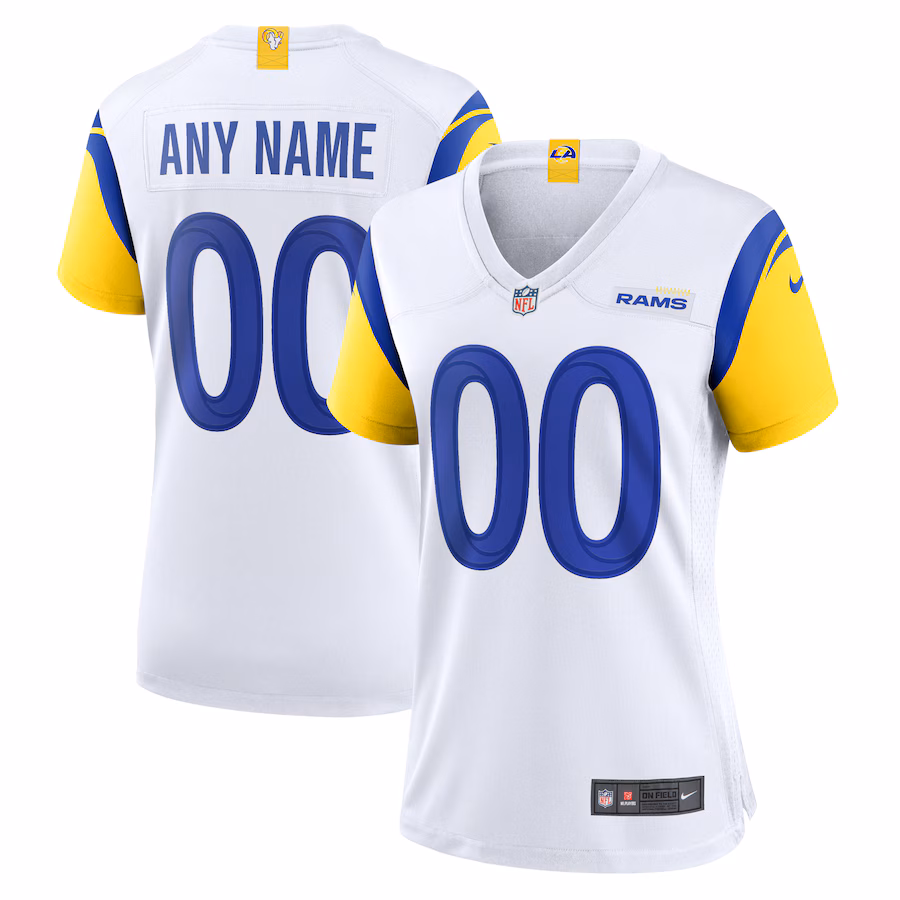 Women's Los Angeles Rams Nike White Alternate Custom Jersey - Jersey
