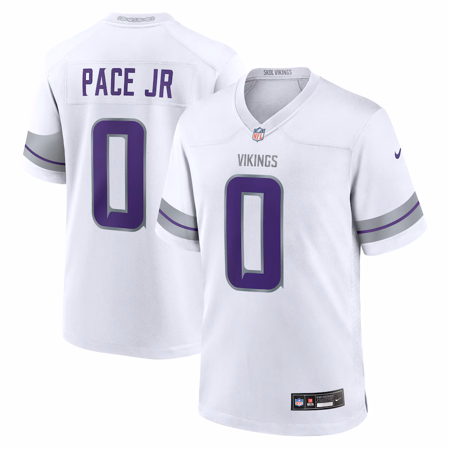 Men's Minnesota Vikings Ivan Pace Jr Nike White Alternate Game Jersey - Jersey