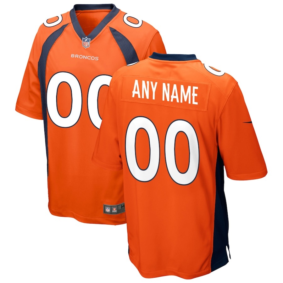 Men's Denver Broncos Nike Orange Custom Game Jersey - Jersey