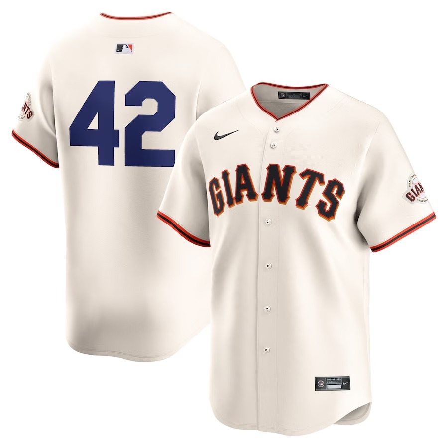 Men's San Francisco Giants  Nike Cream 2024 Jackie Robinson Day Home Limited Jersey - Jersey