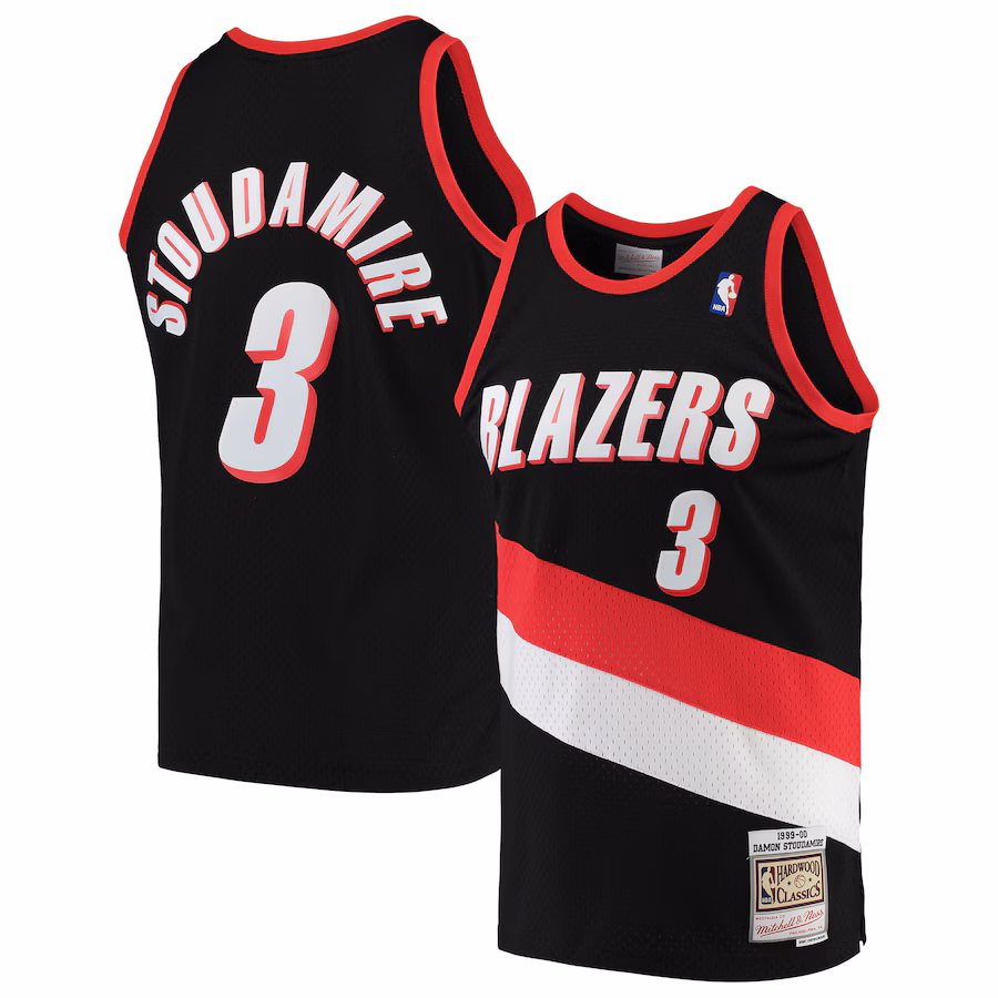 Men's Portland Trail Blazers Damon Stoudamire Mitchell & Ness Black 1999/00 Hardwood Classics Swingman Jersey - Jersey