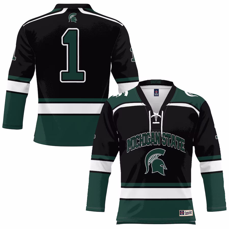 #1 Michigan State Spartans GameDay Greats Hockey Jersey - Black - Jersey