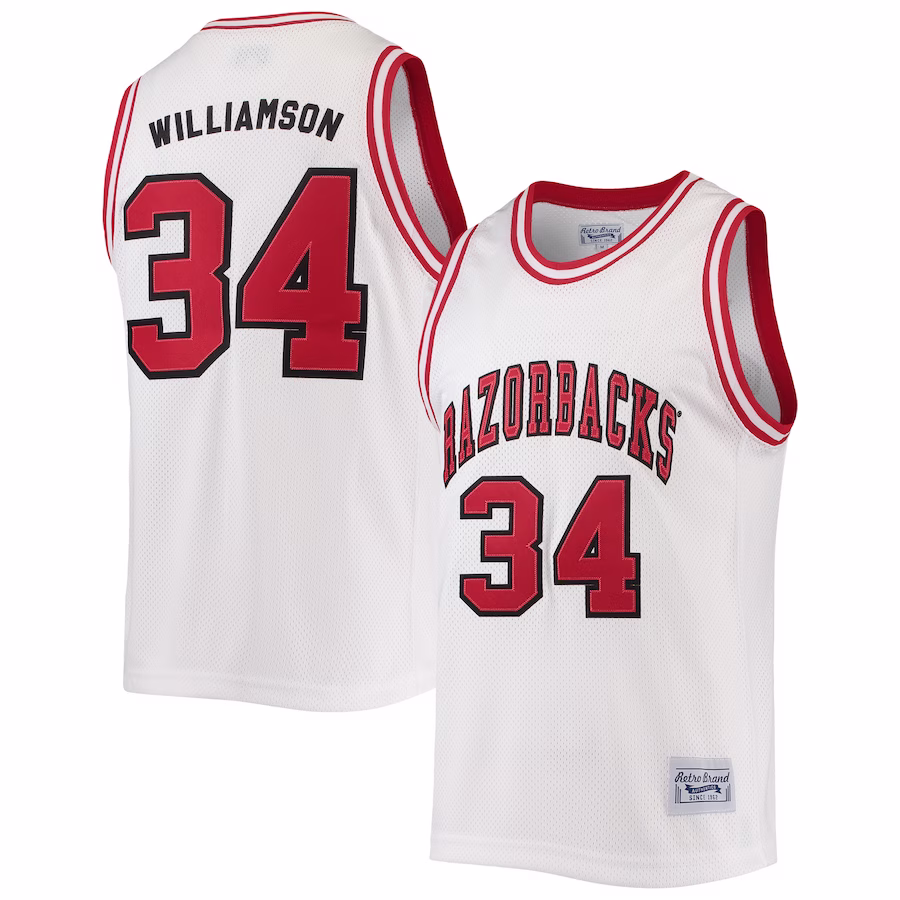 Corliss Williamson Arkansas Razorbacks Original Retro Brand Alumni Commemorative Classic Basketball Jersey - White - Jersey