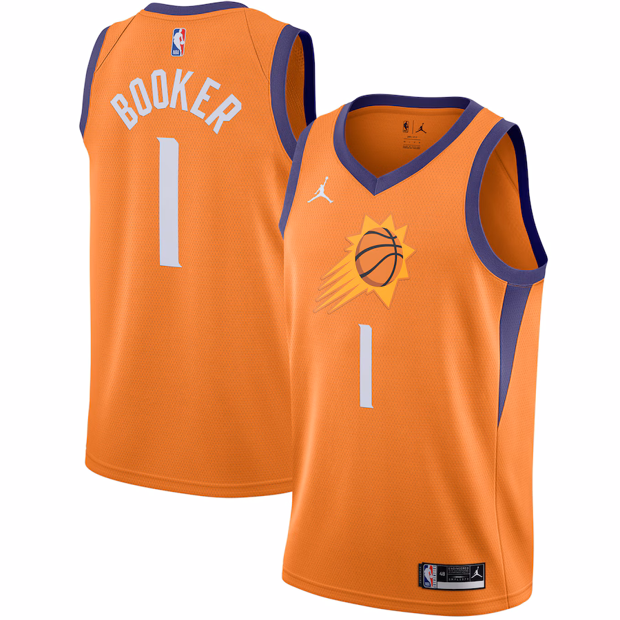 Men's Phoenix Suns Devin Booker Jordan Brand Orange 2020/21 Swingman Jersey - Statement Edition - Jersey