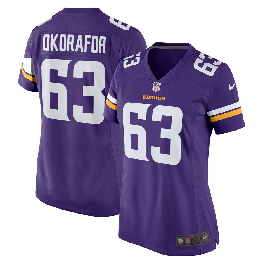 Women's Minnesota Vikings Chim Okorafor Nike Purple Team Game Jersey - Jersey