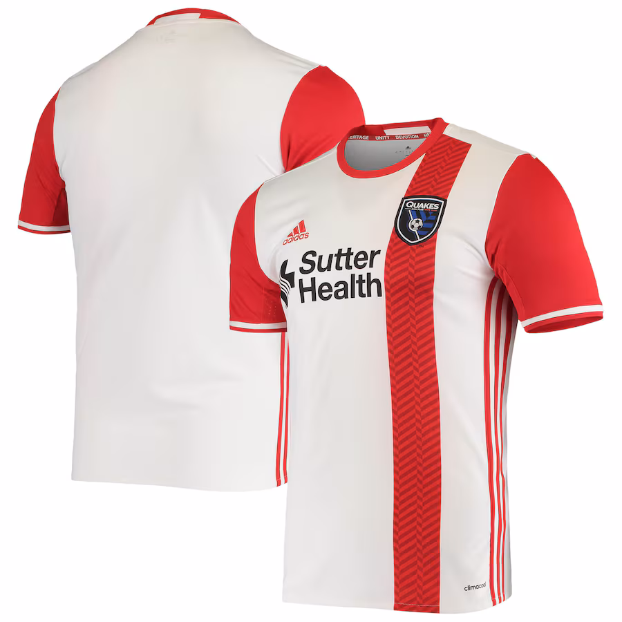 Men's San Jose Earthquakes adidas White Replica Away Jersey - Jersey
