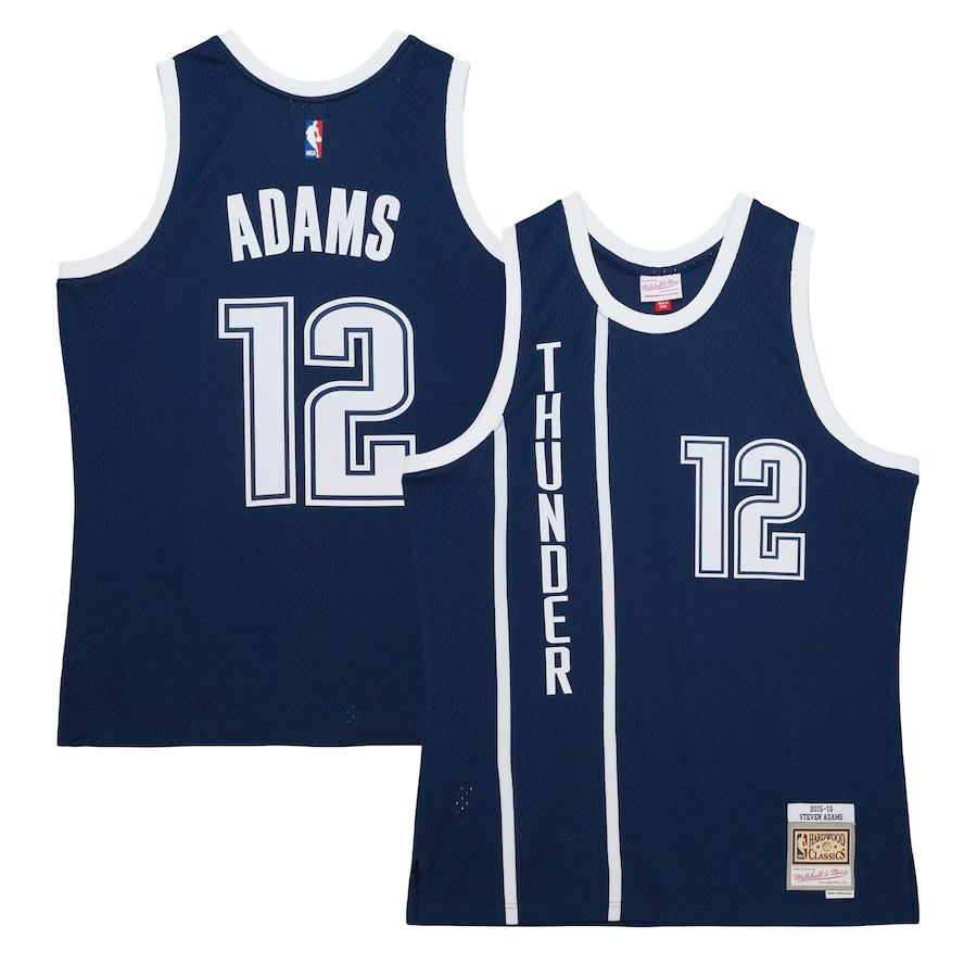 Men's Oklahoma City Thunder Steven Adams Mitchell & Ness Navy  2015/16 Hardwood Classics Alternate Swingman Jersey - Jersey