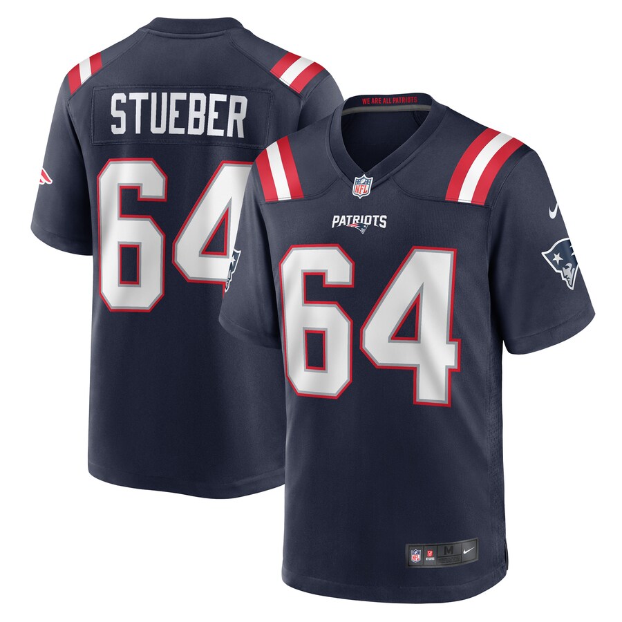 Men's New England Patriots Andrew Stueber Nike Navy Game Player Jersey - Jersey