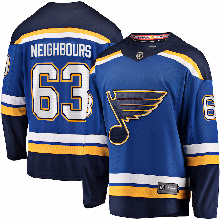Men's St. Louis Blues Jake Neighbours Fanatics Blue Home Premier Breakaway Player Jersey - Jersey