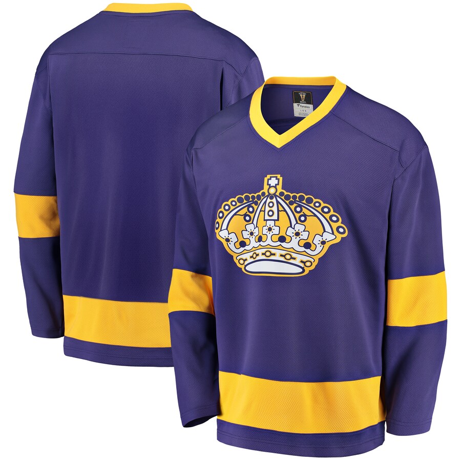 Men's Los Angeles Kings Fanatics Branded Purple/Gold Premier Breakaway Heritage Blank Jersey - Jersey