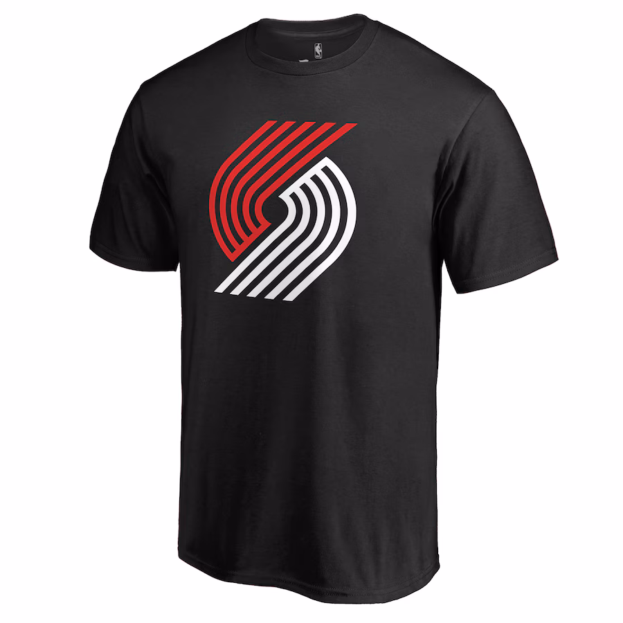 Men's Portland Trail Blazers Black Fresh Primary Logo T-Shirt - Jersey