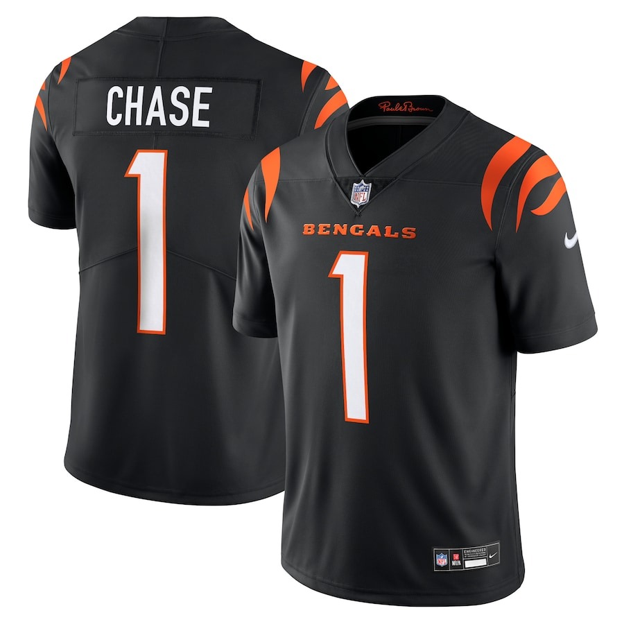 Men's Cincinnati Bengals Ja'Marr Chase Nike Black  Vapor Untouchable Limited Jersey - Jersey
