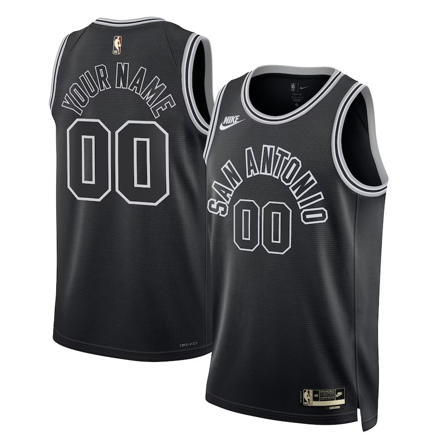 Unisex San Antonio Spurs Nike Black 2022/23 Custom Swingman Jersey - Classic Edition - Jersey