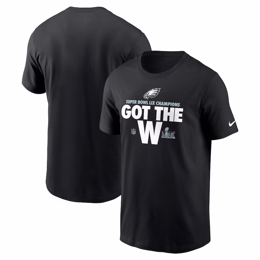 Men's Philadelphia Eagles Nike Black Super Bowl LIX Champions Parade T-Shirt - Jersey