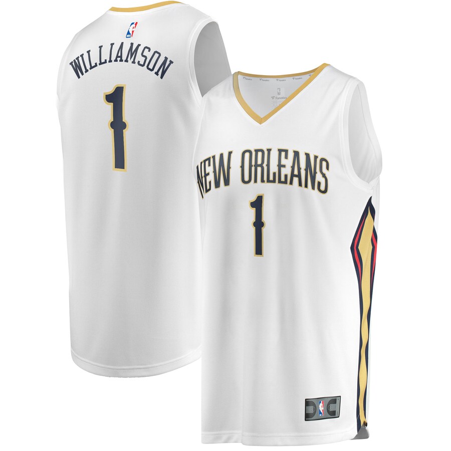 Men's New Orleans Pelicans Zion Williamson Fanatics White Replica Fast Break Jersey - Association Edition - Jersey