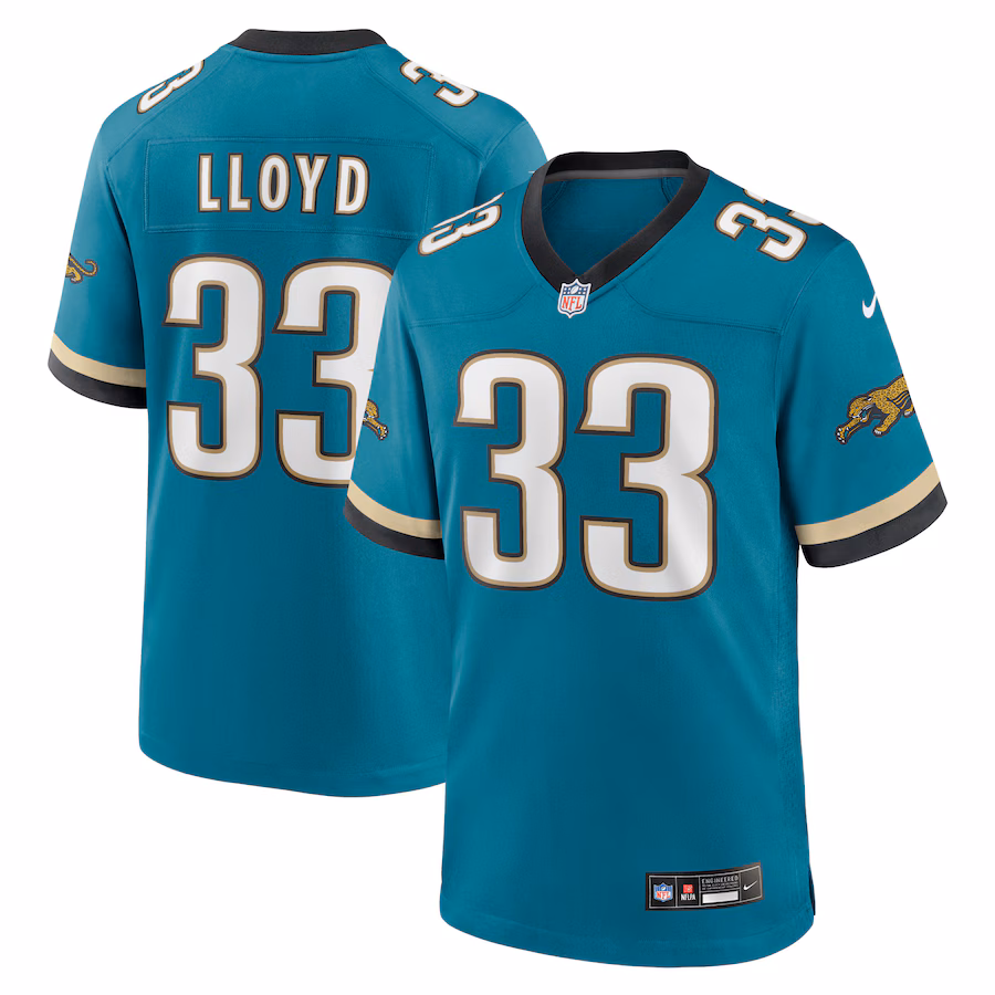 Men's Jacksonville Jaguars Devin Lloyd Nike Teal Prowler Throwback Player Game Jersey - Jersey