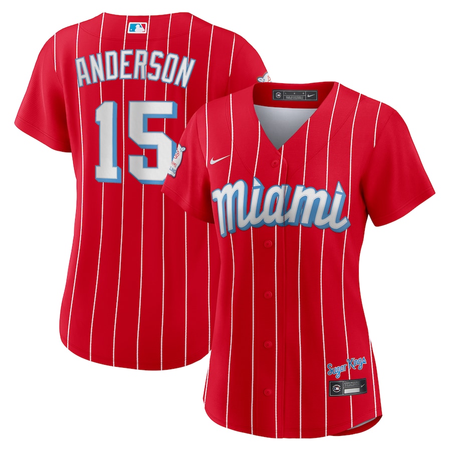Women's Miami Marlins Brian Anderson Nike Red 2021 City Connect Replica Player Jersey - Jersey