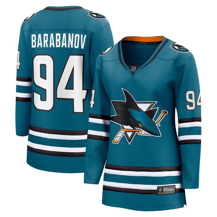Women's San Jose Sharks Alexander Barabanov Fanatics Branded Teal Home Breakaway Player Jersey - Jersey