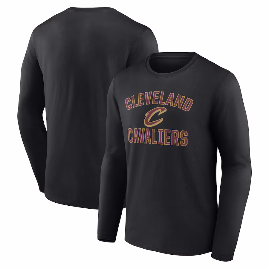 Men's Cleveland Cavaliers Black Victory Arch Team Long Sleeve T-Shirt - Jersey