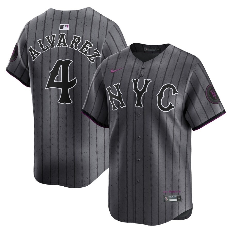 Men's New York Mets Francisco Alvarez Nike Graphite 2024 City Connect Limited Player Jersey - Jersey