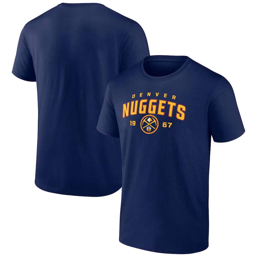 Men's Denver Nuggets Navy Rebel Logo T-Shirt - Jersey