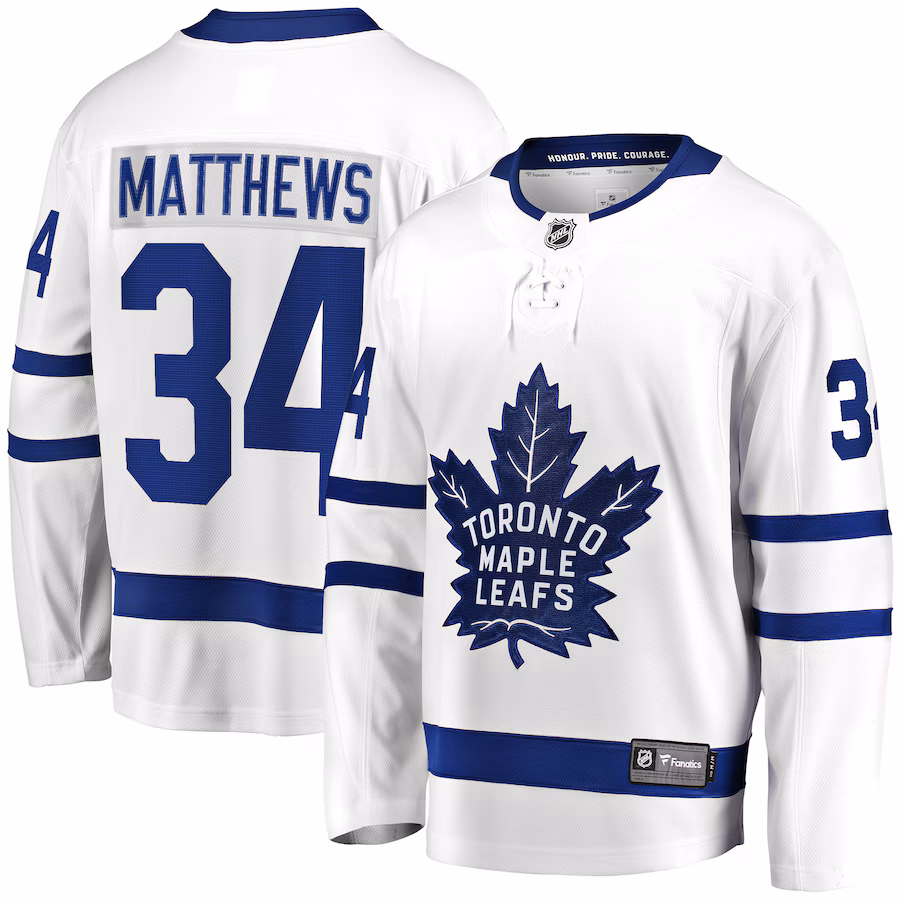 Men's Toronto Maple Leafs Auston Matthews Fanatics White Away Premier Breakaway Player Jersey - Jersey