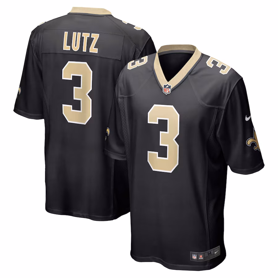 Men's New Orleans Saints Wil Lutz Nike Black Game Jersey - Jersey