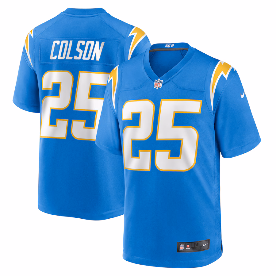 Men's Los Angeles Chargers Junior Colson Nike  Powder Blue Team Game Jersey - Jersey