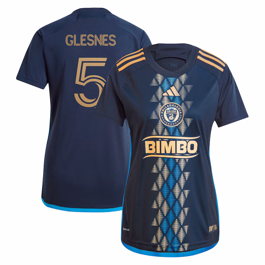 Women's Philadelphia Union Jakob Glesnes adidas Navy 2024 The XV Kit Replica Player Jersey - Jersey