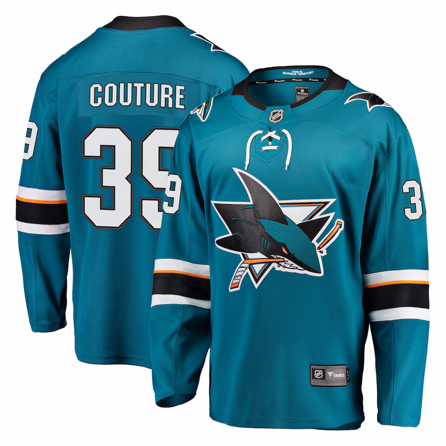Men's San Jose Sharks Logan Couture Fanatics Teal 2021/22 Home Premier Breakaway Player Jersey - Jersey